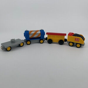 Toy State Lot 4 Train Car Mixer, Coal 23, Box Car, Flat Railroad Magnet Plastic